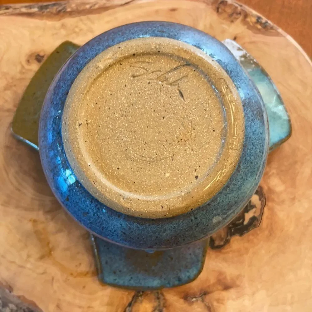 Handmade Signed Pottery Ikebana Vase